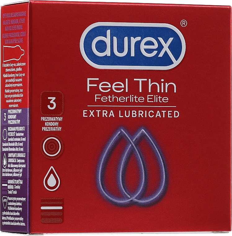 Condoms "Ultra-Thin", 3 pcs - Durex Fetherlite Elite — photo N1