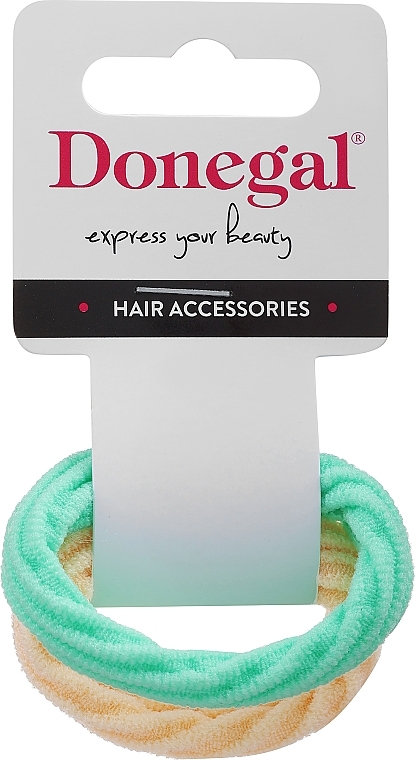 Donegal - Hair Ties, 2 pcs, FA-5681, turquoise+peach — photo N1