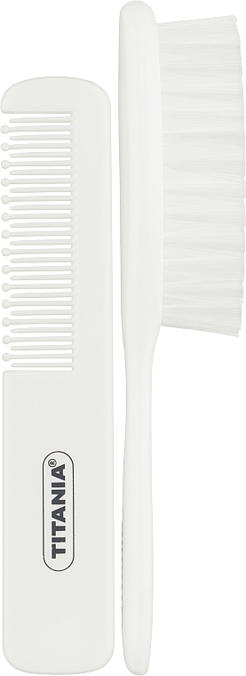 Baby Hair Brush & Comb Set, white - Titania (hairbrush/comb) — photo N2