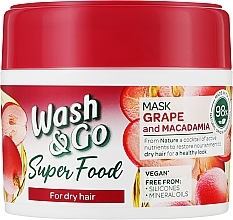 Fragrances, Perfumes, Cosmetics Grapes and Macadamia Dry Hair Mask - Wash&Go Super Food Mask