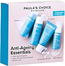 Fragrances, Perfumes, Cosmetics Set - Paula's Choice Anti-Aging Essentials Combination To Oily Skin Set (f/gel/30ml + f/fluid/15ml + f/tonic/30ml + f/cr/10ml)