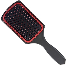 Fragrances, Perfumes, Cosmetics Wide Rectangular Hair Brush with Nylon Bristles & Pins, black and red - Disna Pharma