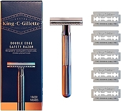 Razor with Double Blade and 5 Blades - Gillette King C. — photo N2