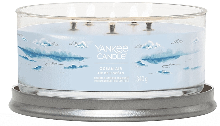 Scented Candle in Glass 'Ocean Air', 5 wicks - Yankee Candle Singnature — photo N2