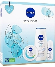 Fragrances, Perfumes, Cosmetics Set - Nivea Fresh Soft (sh/gel/250ml + deo/50ml + cr/100ml)