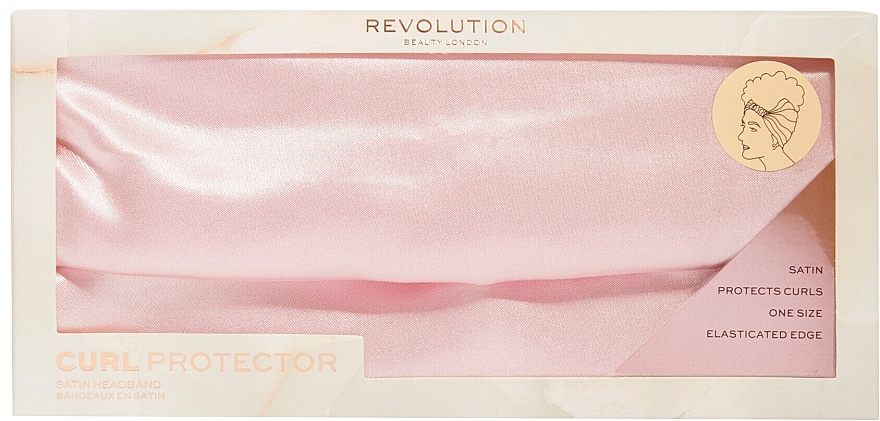 Headband, pink - Revolution Haircare Satin Headband Pink — photo N2