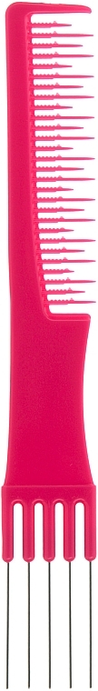 Hair Comb 60205, with fork, pink - Top Choice Colours — photo N1