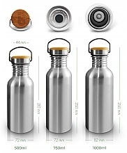 Stainless Steel Water Bottle, 500ml, blue - Bambaw — photo N2