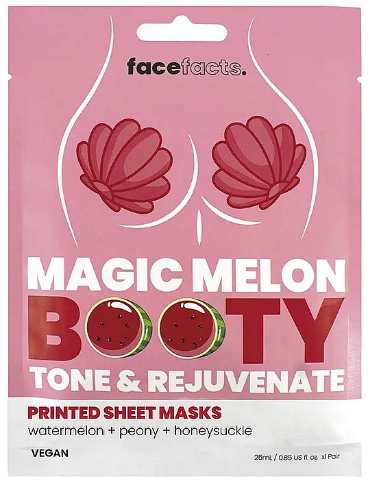 Watermelon Firming Buttocks Sheet Mask - Face Facts Magic Melon Booty Sheet Masks — photo N1