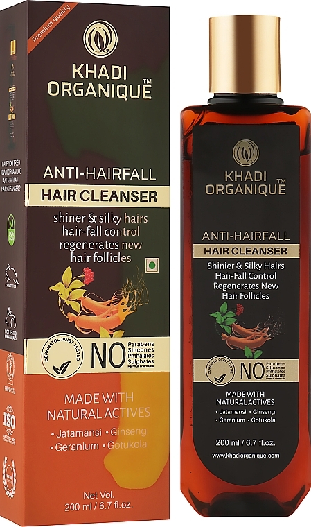 Natural Anti Hair Loss & Brittleness Ayurvedic Shampoo, sulfate-free - Khadi Organique Anti-HairFall Hair Cleanser — photo N2