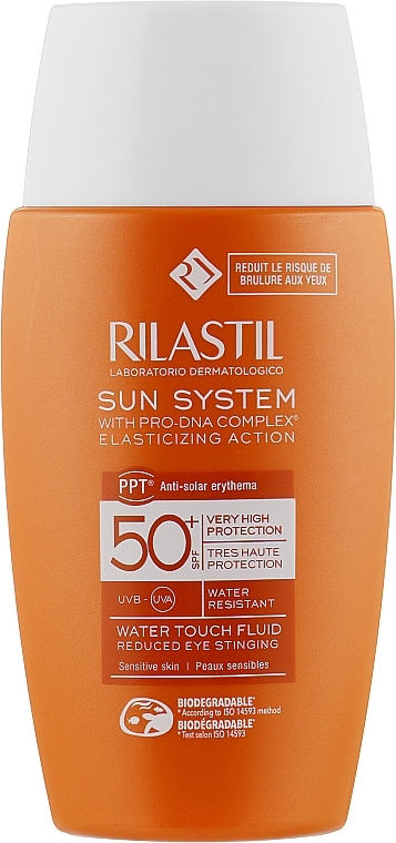 Moisturizing Water-Based Sun Face Fluid SPF 50 - Rilastil Sun System Fluide Water Touch SPF 50+ — photo N1