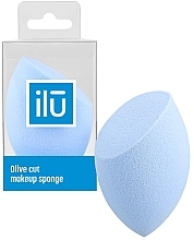 Fragrances, Perfumes, Cosmetics Olive Cut Makeup Sponge, light blue - Ilu Sponge Olive Cut Blue 