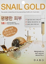 Fragrances, Perfumes, Cosmetics Sheet Face Mask with Snail Mucin Extract & Gold - Dabo First Solution Mask Pack Snail Gold