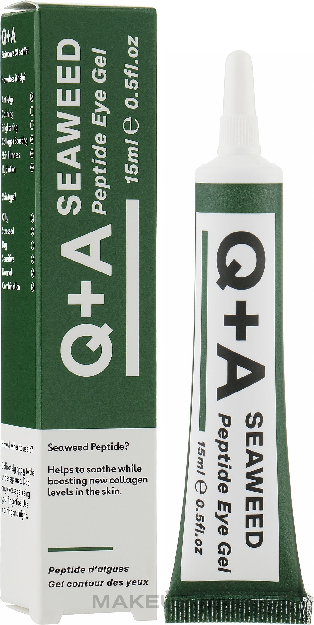 Eye Gel - Q+A Seaweed Peptide Eye Gel — photo 15 ml