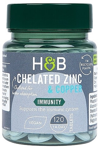 Food Supplement 'Zinc & Copper', 15mg - Holland & Barrett Zinc & Copper — photo N1