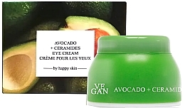 Fragrances, Perfumes, Cosmetics Avocado Extract & Ceramides Eye Cream - Vegan By Happy Avocado + Ceramides Eye Cream