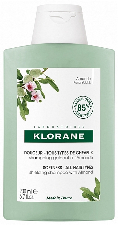 Protective Almond Shampoo - Klorane Softness All Hair Types Shielding Shampoo Almond — photo N1
