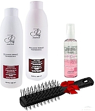 Fragrances, Perfumes, Cosmetics Colored Hair Set - Jerden Proff (cond/1000ml + shmp/1000ml + crystals/100ml + brush)