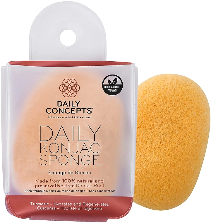 Face Konjac Sponge with Turmeric - Daily Concepts Daily Konjac Sponge Turmeric — photo N2