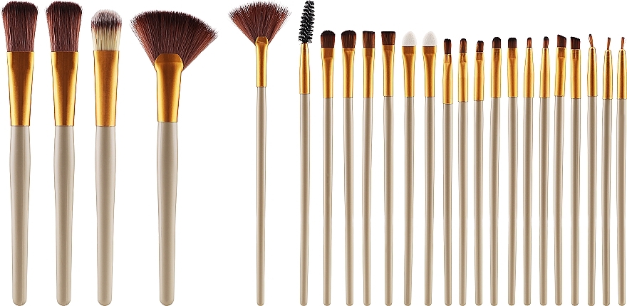 Makeup Brush Set in Case, 24 pcs - Lewer Gold Brushes — photo N1