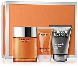 Fragrances, Perfumes, Cosmetics Clinique Happy For Men - Set (edt/100ml + scr/100ml + body/hair/gel/50) 