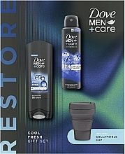 Set - Dove Men+Care Cool Fresh Set (sh/gel/250ml + deo/spray/150ml + folding/cup) — photo N2