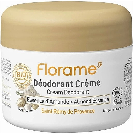 Cream Deodorant with Almond Essence - Florame Almond Essence Cream Deodorant — photo N1