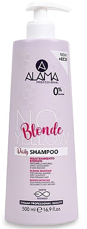 No Yellow Shampoo for Colored Hair - Alama No Yellow Blonde Daily Shampoo — photo N1