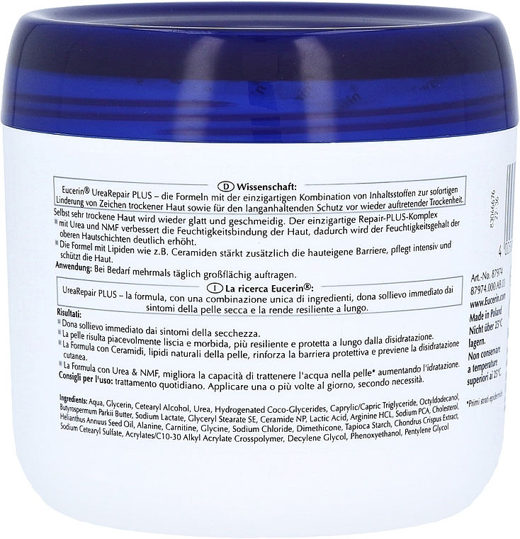 Nourishing Cream for Very Dry Skin - Eucerin UreaRepair Plus Body Cream 5% — photo N2