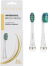 Fragrances, Perfumes, Cosmetics Toothbrush Head, 2 pcs - Seysso Gold Whitening Brush Heads White