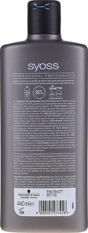 Shampoo for Normal and Thin hair - Syoss Men Volume — photo N2