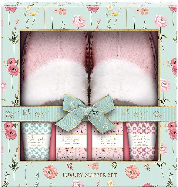 Set, 5 products - Baylis & Harding Royale Garden Rose, Poppy & Vanilla Luxury Slipper Gift Set — photo N1