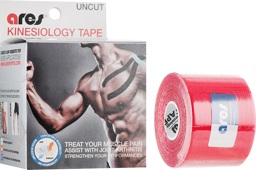 Kinesio Tape, red - Ares Kinesio Tape Standart — photo N1