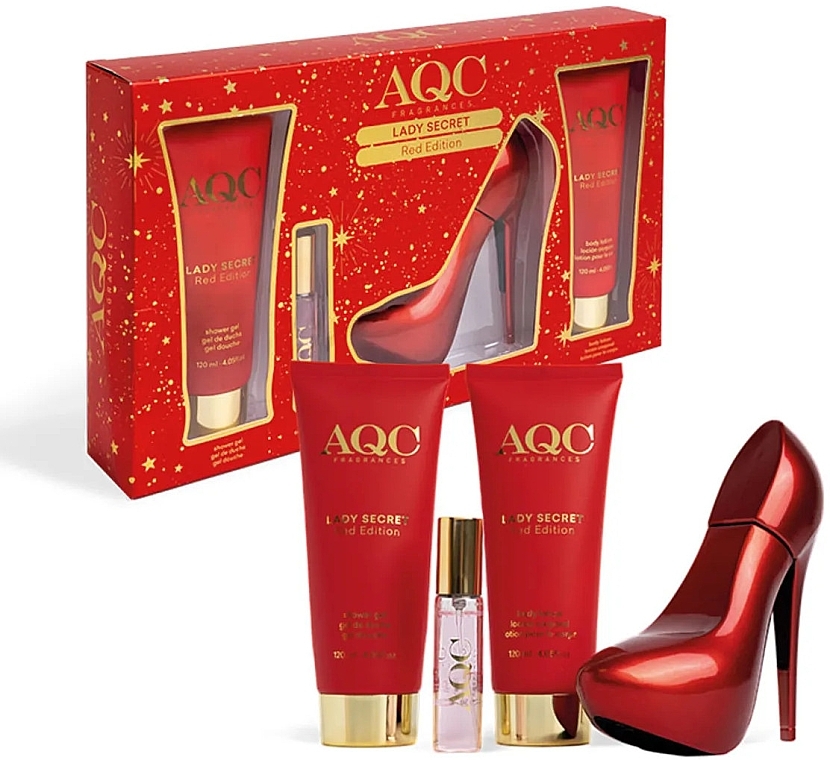 AQC Fragances Lady Secret Red - Set (edt/100ml+edt/15ml+sh/gel/120ml/b/cr/120ml) — photo N1