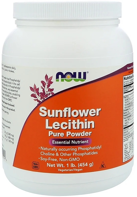 Sunflower Lecithin Powder - Now Foods Sunflower Lecithin Pure Powder — photo N1