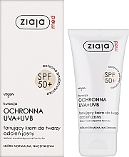 Energizing Face Cream SPF 50+ - Ziaja Med Toning Face Cream Light Shade UVA+UVB — photo N2