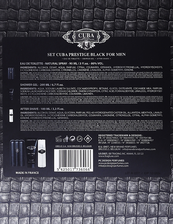 Cuba Prestige Black - Set (edt/90ml + af/shave/100ml + sh/gel/200ml) — photo N3