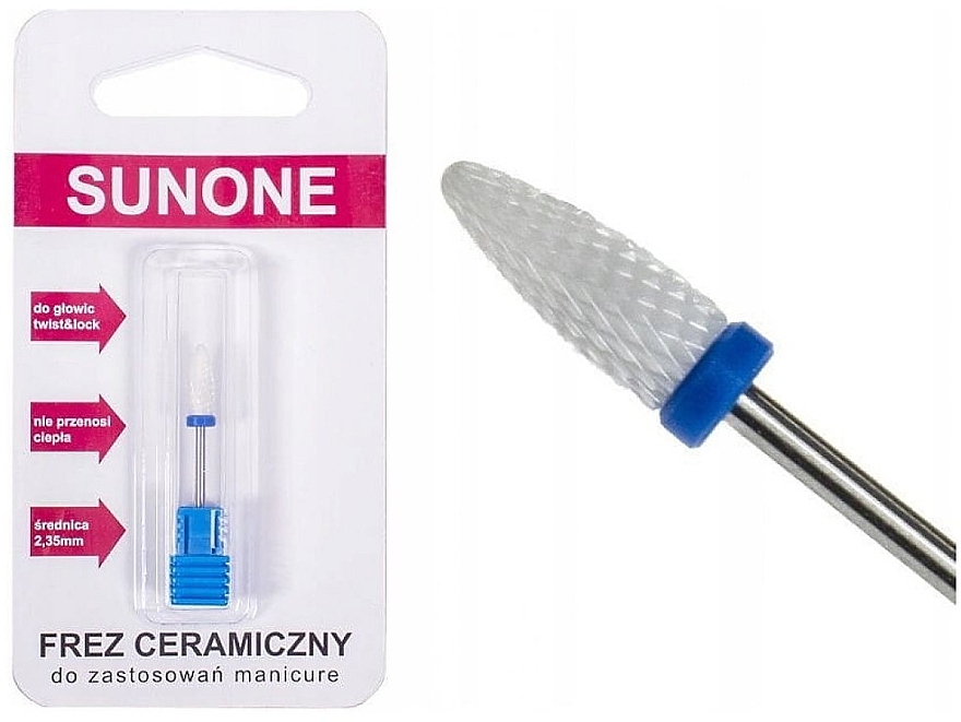 Ceramic Nail Drill CS2 'Flame', medium, blue - Sunone — photo N1