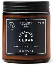 Scented Candle in Jar - Gentleme's Hardware Scented Soy Wax Glass Candle 593 Bergamot & Cedar — photo N3