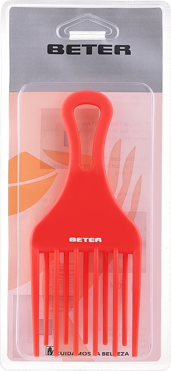 Comb for Curly Hair, Red, 17 cm - Beter Beauty Care — photo N1