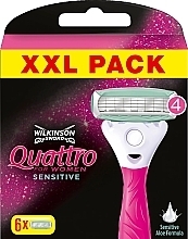 Shaving Cartridges, 6 pcs - Wilkinson Sword Quattro for Women Sensitive — photo N3
