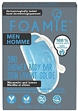 Fragrances, Perfumes, Cosmetics 3-in-1 Men Mint & Lemon Shower Soap - Foamie 3in1 Shower Body Bar For Men Seas The Day