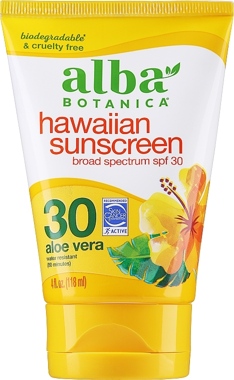 Aloe Vera Sunscreen SPF30 - Alba Botanica Natural Hawaiian Sunscreen Soothing Aloe Vera Broad Spectrum SPF 30 — photo N1