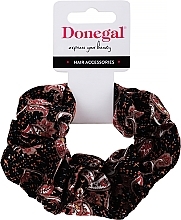 Fragrances, Perfumes, Cosmetics Elastic Hair Band, FA-5608, black with flowers - Donegal