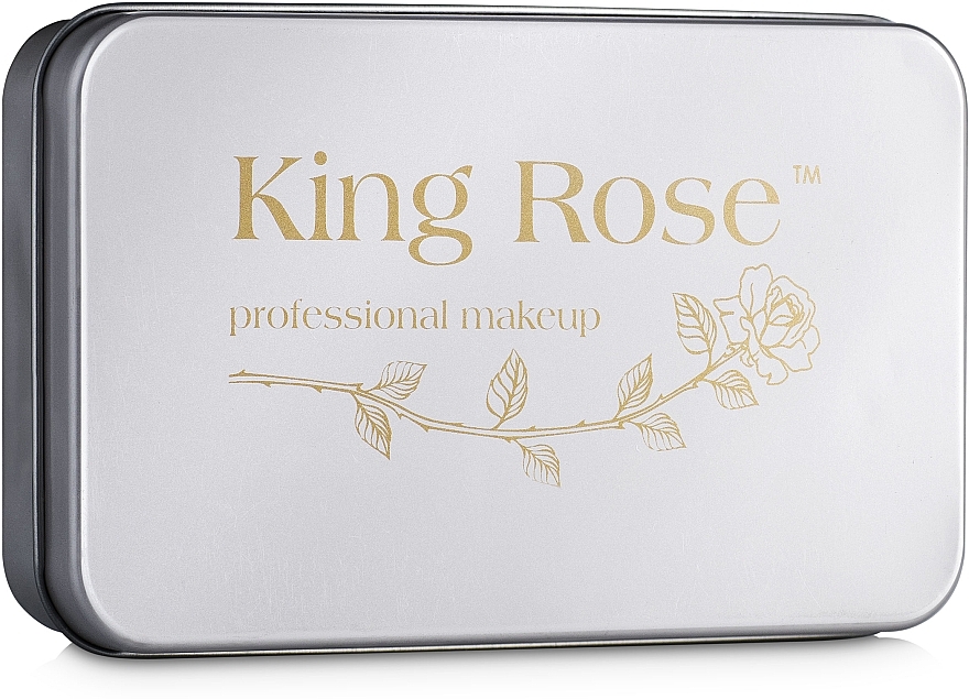 Makeup Brush Set in Cosmetic Bag, 12 pcs, metallic - King Rose — photo N3