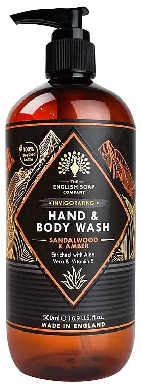Liquid Soap 'Sandalwood and Amber' - The English Soap Company Radiant Collection Sandalwood & Amber Hand & Body Wash — photo N1