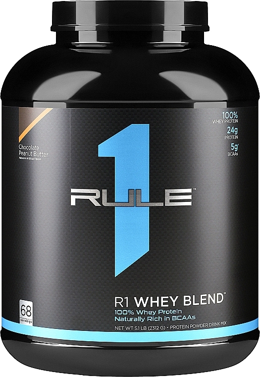 Chocolate-Peanut Butter Concentrate Whey Protein - Rule One R1 Whey Blend Chocolate Peanut Butter — photo N1