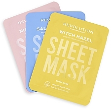 Fragrances, Perfumes, Cosmetics Set - Revolution Skincare Blemish Prone Skin Biodegradable Sheet Mask (3 x f/mask)