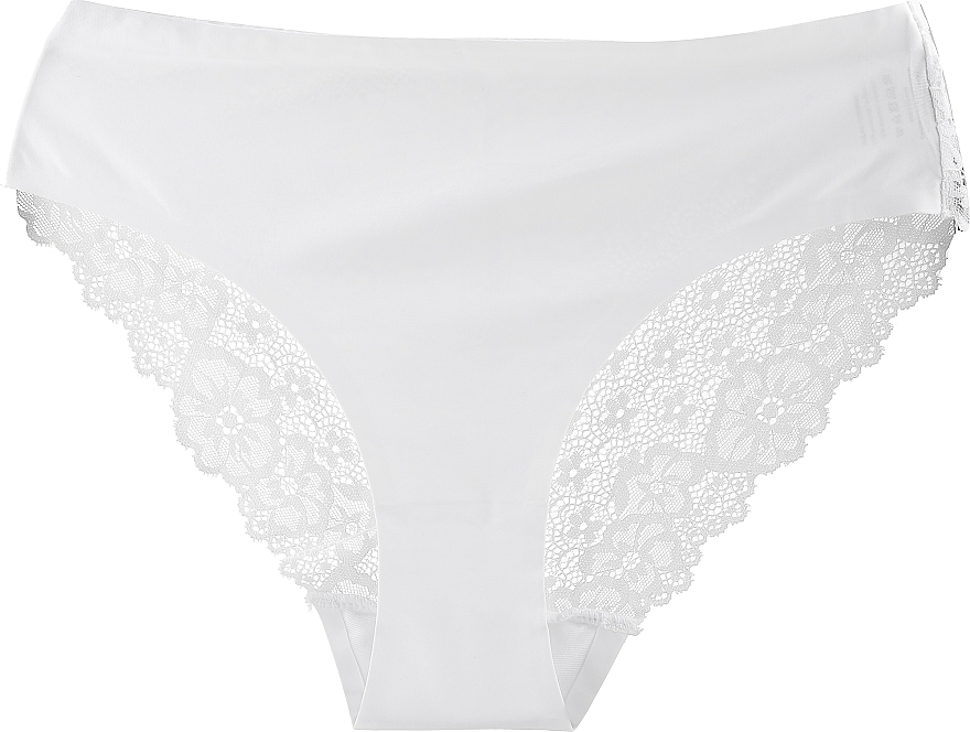 Women Laser-Cut Panties with Lace Back, white - Moraj — photo N1