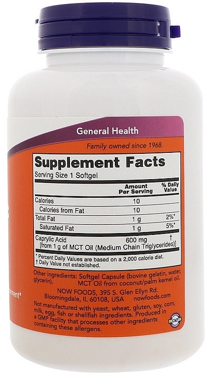 Caprylic Acid, 600 mg - Now Foods Caprilyc Acid — photo N2